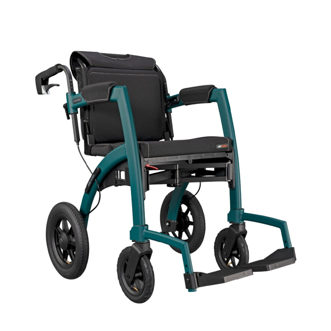 Rollz Motion Performance Lightweight Hybrid Transport Chair Rollator - Senior.com Hybrid Transport Chair/Rollators
